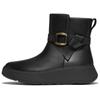 Plateaustiefelette FITFLOP "F-MODE SQUARE-RING", Damen, Gr. 37, schwarz, Leder, casual, Schuhe, Boots, Chunky Boot mit Plateausohle
