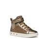 Sneaker GEOX "J SKYLIN GIRL Blinkschuh", Kinder, Gr. 28, beige, platin, Synthetik, Textil, metallic, Glitzer, sportlich, Schuhe, Schnürboots mit Glitzer, Blinkfunktion, Größenschablone zum Download