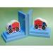 One World Big Wheel Truck Non-skid Bookends Wood in Blue/Brown/Red | 7 H x 6.75 W x 5 D in | Wayfair BG00038622