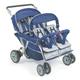 Angeles SureStop Folding Commercial Bye-Bye 4-Passenger Tandem Stroller, Metal in Blue/Gray | Wayfair AFB6600