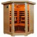 Heatwave 3-Person Hemlock Corner Infrared Sauna w/ 7 Carbon Heaters 75.0 H x 53.0 W x 53.0 D in brown | Wayfair BSA2412