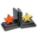 One World Stars Non-skid Bookends Wood in Brown/Orange/Yellow | 7 H x 6.75 W x 5 D in | Wayfair BOOKENDS_ESPRESSO