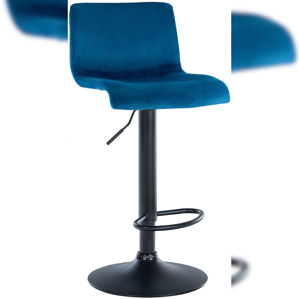 CLP Barhocker Hover Samt blau/Metall matt schwarz Image