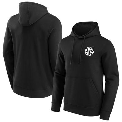 Kick It Out Slogan Graphic Hoodie – Schwarz/Weiß – Herren Image
