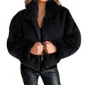 Per donna Cappotto Invernale Cappotto Teddy Cappotto in Pelliccia Sintetica Caldo Confortevole Cerniera All'aperto Casual Semplice Streetwear Ferie Uscire Weekend Cerniera Corto Collo ripiegato