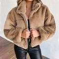 Per donna Cappotto Invernale Cappotto Teddy Cappotto in Pelliccia Sintetica Caldo Confortevole Cerniera All'aperto Casual Semplice Streetwear Ferie Uscire Weekend Cerniera Corto Collo ripiegato