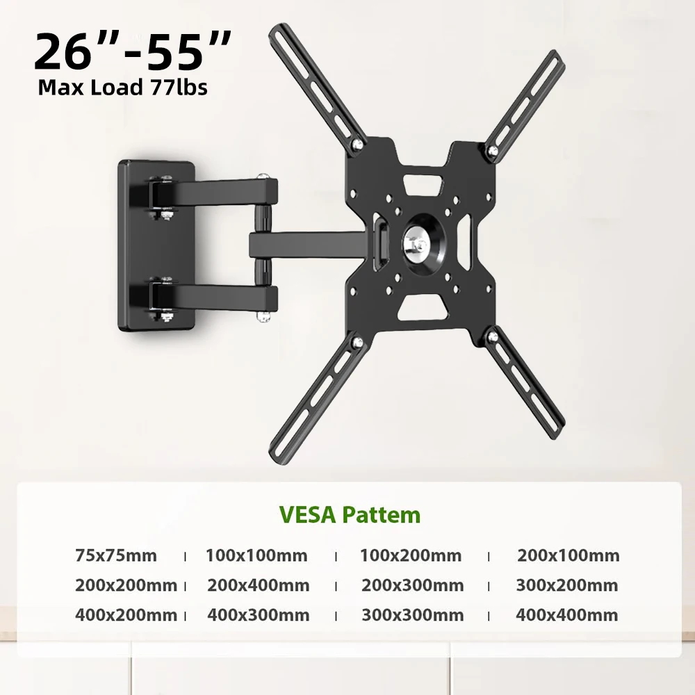 Universelle verstellbare TV-Wandhalterung, universelle drehbare Halterung, TV-Halterungen für 32 bis 50 Zoll LCD-LED-Monitor, Flachbildschirm