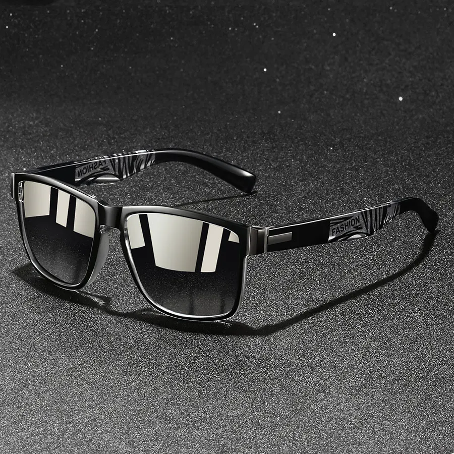 Modische quadratische UV400-Sonnenbrille für Herren und Damen, zum Fahren, Angeln, bunt, trendig, leicht, Outdoor-Brille Image