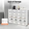 20 große ovale Flip-Top-Schuhkartons, transparentes Schuh-Organizer-System, stapelbare Aufbewahrungsbox für Sneaker-Vitrine aus Kunststoff