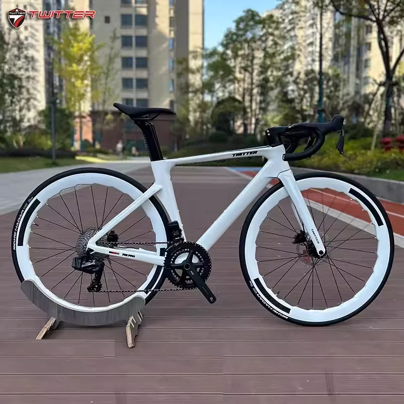 2025 TWITTER Set di ruote in carbonio 700C leggero di vendita caldo 12 * 142 Ruote per bici da strada con freno a disco da 50 mm con ruote in carbonio con mozzo RS-H290