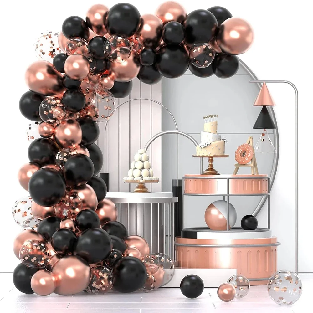 120-teiliges mehrfarbiges Latex-Ballon-Set, geeignet für Geburtstagsfeiern, Hochzeiten, Valentinstag-Party-Dekoration Image