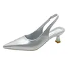 Straße Frauen Sandalen Sexy Spitz Elastische Slingback Frauen Pumpen Sandalen Mitte Heels Mode Weibliche Schuhe Größe 35-41 WSH5080
