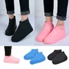 Schwarz Wasserdicht Regen Schuhe Abdeckungen 1 Paar Wiederverwendbare Latex Slip-beständig Gummi Regen Boot Überschuhe Schuhe Zubehör Größe S/M/L