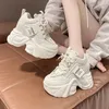 Neue Herbst Atmungsaktive Frauen Casual Schuhe Mode High Heels Frauen Keile Heels Turnschuhe Dicke Sohle Trainer Plattform Schuhe