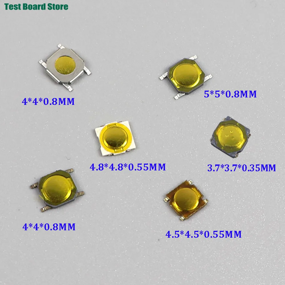 20/50/100Pcs Wasserdichte membran taste schalter 4,8*4,8*0,55 SMD 4P 5*5*0,8 3,7*3,7*0,35 4,5*4,5*0,55 4*4*0,8 Patch Touch Schalter Image