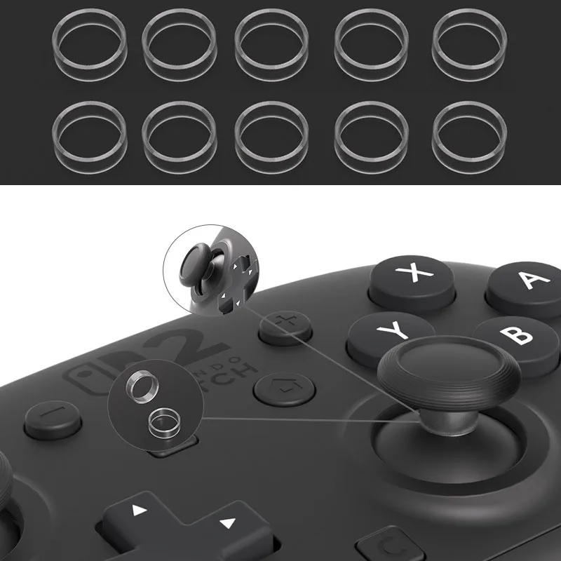 10 stücke Joystick Elastische Schutz Ring Unsichtbare Schutz Ring Für Switch2 PRO / PS5 / PS4 Controller Silikon Ring Abdeckung Image