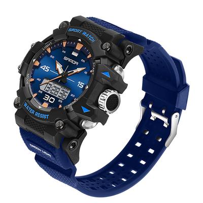 SANDA 6291 Sports Fashion Men Electronic Quartz Watch Shockproof Waterproof Luminous Calendar Casual Digital Watches