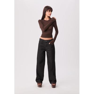 Stradivarius Loose baggy jeans BLACK DENIM WASHED EFFECT 8