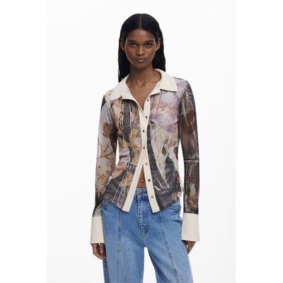Chiffon cuff T-shirt