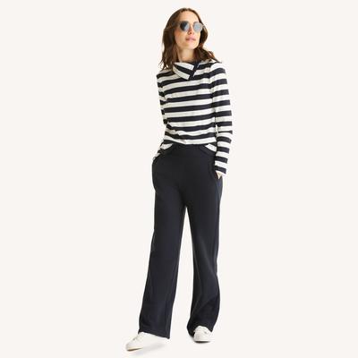 Nautica Women's Wide Leg Fleece Sweatpant Navy, M