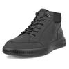 Schnürboots ECCO, Herren, Gr. 47, schwarz, Leder, klassisch, Schuhe, Stiefelette, Klassik-Boots mit softer Schaftrandpolsterung