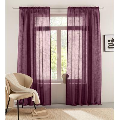 Gardine "Marusha" Gr. 2, lila (mauve wine), B:140cm H:175cm, Polyester, LEGER HOME BY LENA GERCKE, Gardinen, 1 Schal, Leinenoptik, gewebt, verschiedene Größen Image