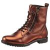 Schnürboots ARA "LIVERPOOL", Damen, Gr. 8 (42), braun (mokka), Glattleder, metallic, casual, Schuhe, Kurzstiefel, Biker Boots in Bequemweite G (= weit)