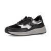 Keilsneaker GABOR "COMO", Damen, Gr. 41, silber (schwarz, weiß, silberfarben), Textil, Kalbsleder, unifarben mit Farbeinsätzen, sportlich, Schuhe, Plateau, Schnürschuh, Halbschuh, in Extraweite K