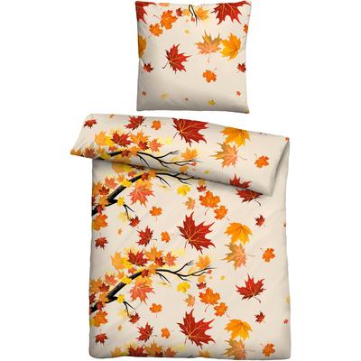 Bettwäsche "0351122", orange (orange, rot), B/L: 155cm x 220cm, , Biber, B/L: 80cm x 80cm, Biber, Obermaterial: 65% Baumwolle, 35% Polyester, CASTELL - MARKENBETTWÄSCHE, Bettwäsche, Poly-Cotton, wohlig warm, pflegeleicht, atmungsaktiv, Reißverschluss Image