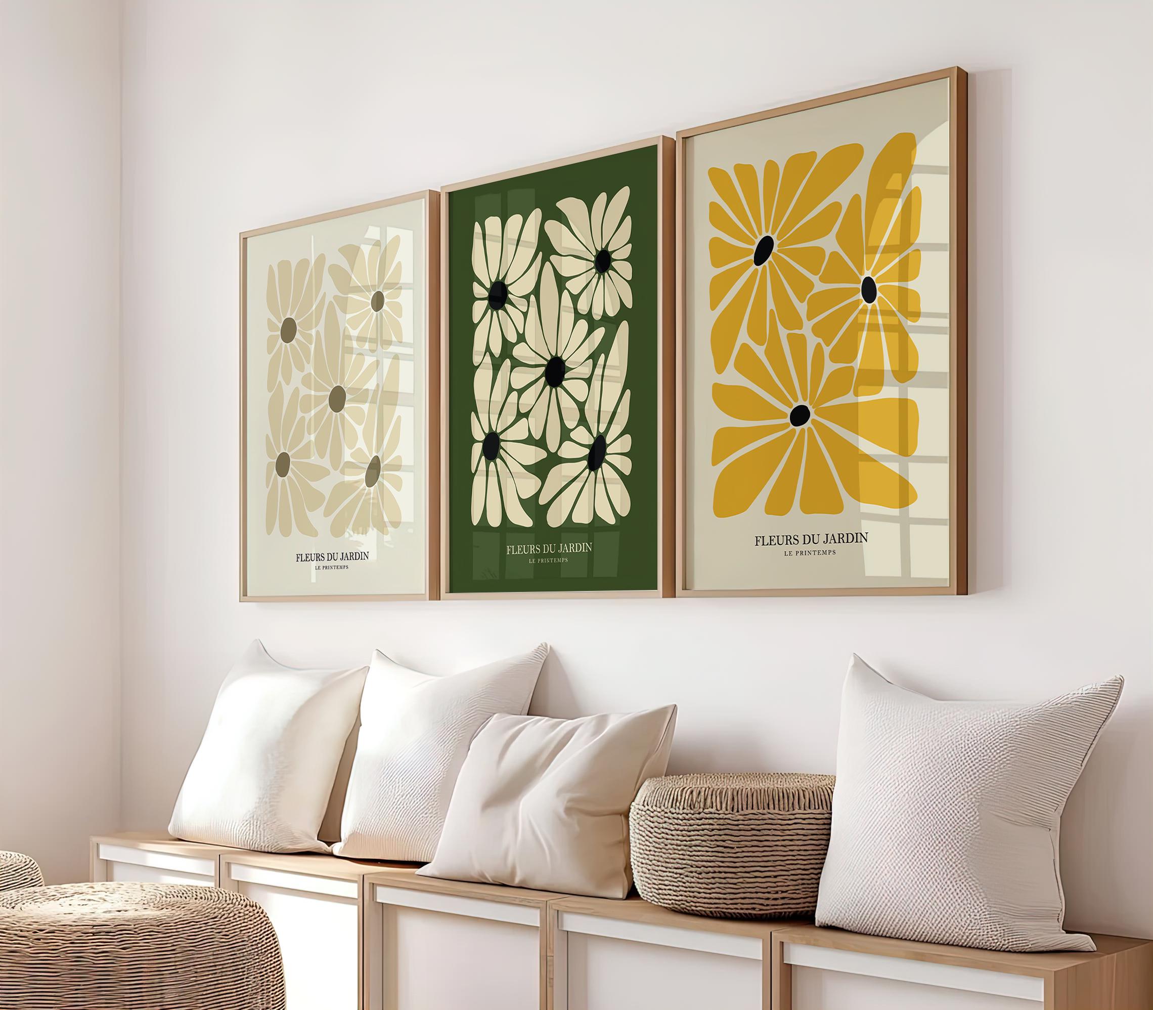 Set di 3 stampe, set di poster, set di stampe artistiche da parete, set di stampe artistiche di Henri Matisse, set di 3 poster floreali, set di stampe