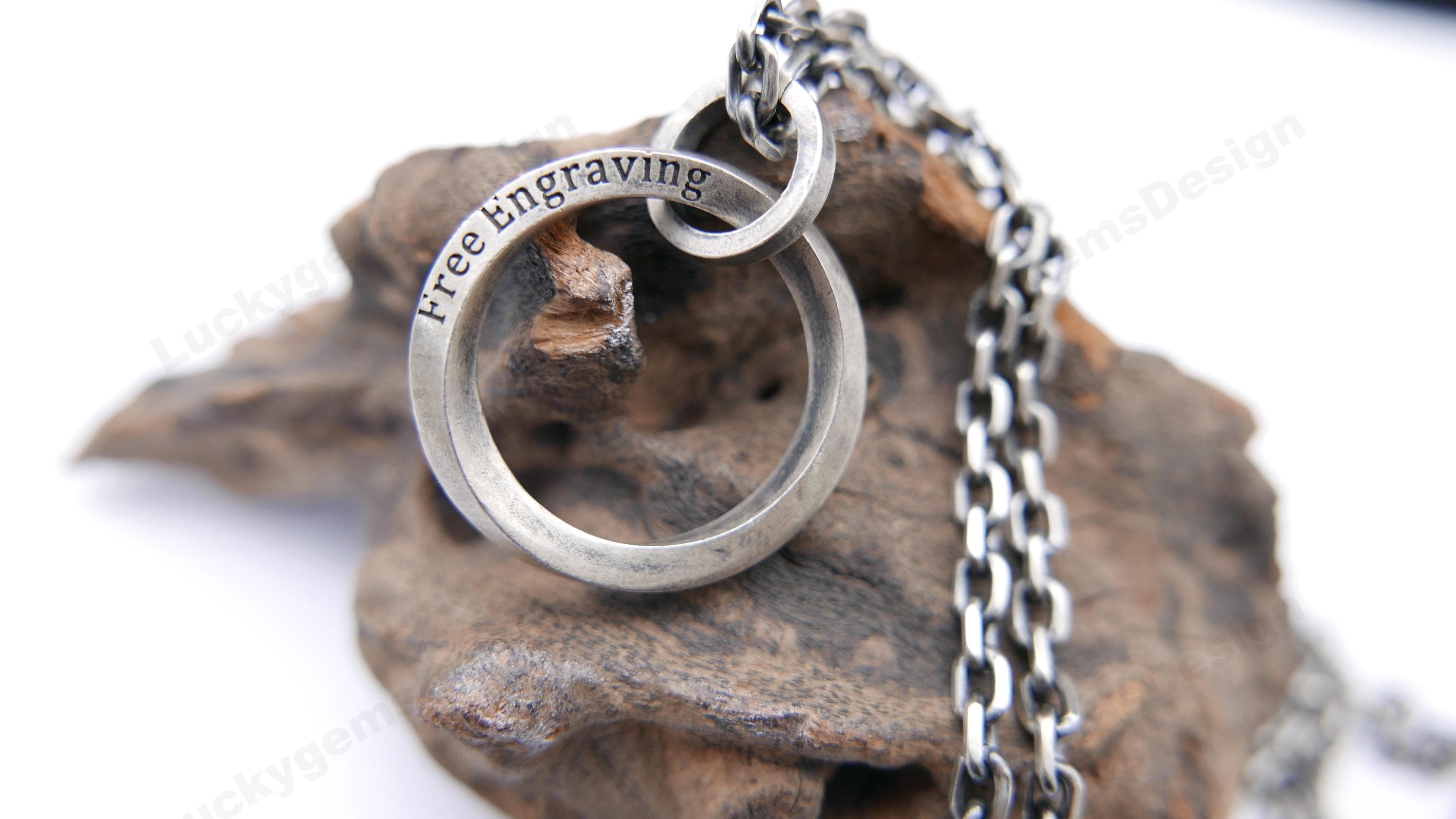 Ciondolo Mobius Ciondolo inciso Ciondolo a striscia di Mobius Collana per coppie Ciondolo eterno Argento Sterling 925