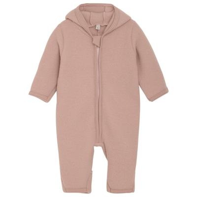 Huttelihut - Baby's Pram Suit Bear Ears Wool Fleece - Overall Gr 104 braun/rosa Image