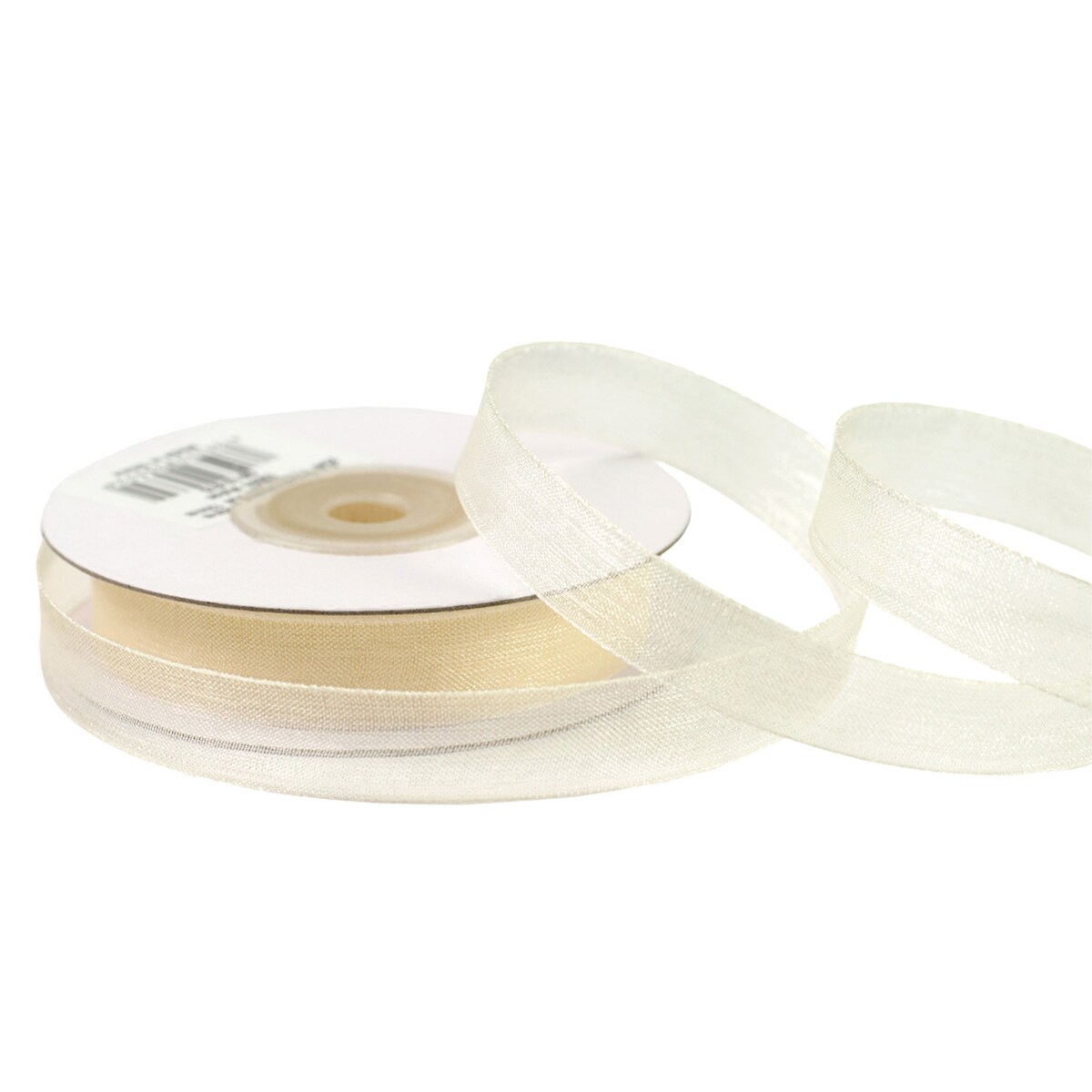 Creativery 12mm Organzaband 25m Chiffonband Schleifenband Geschenkband Deko Stoffband Champagner Image