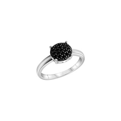 Celesta Silber Ring Silber 925 rhodiniert mit schwarzen Zirkonia-Steinen Image