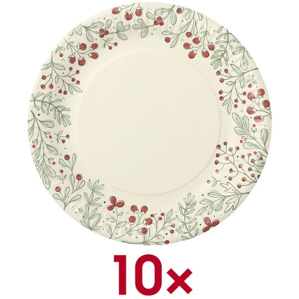 Papstar Pappteller »Berries« 10 Stück Ø 23 cm weiß, 23x23 cm