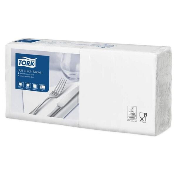 Tork Servietten Soft weiß 3-lagig 150 Stück weiß, 3.26x3.3 cm