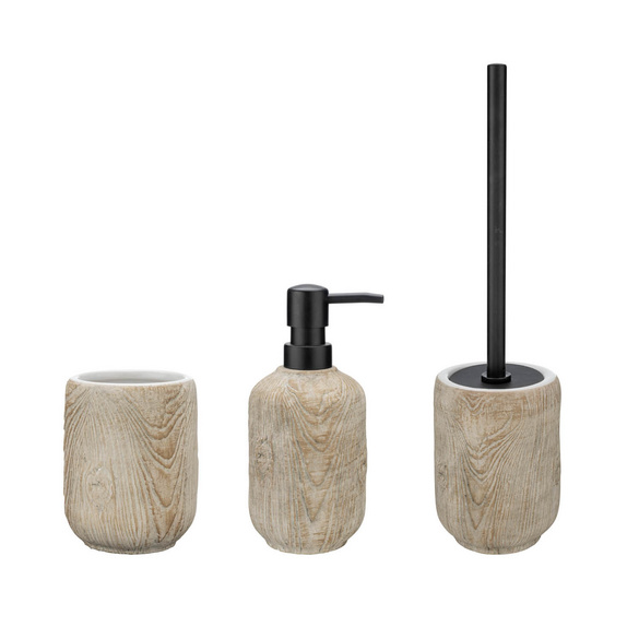 Bad-Accessoire Set „Florio“, 3-tlg. aus Keramik in Holz-Optik WENKO Image