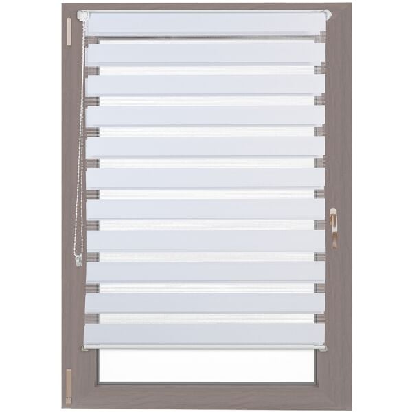 relaxdays Doppelrollo Klemmfix ohne bohren 100x156 cm weiß weiß