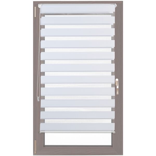 relaxdays Doppelrollo Klemmfix ohne bohren 70 x 156 cm weiß weiß