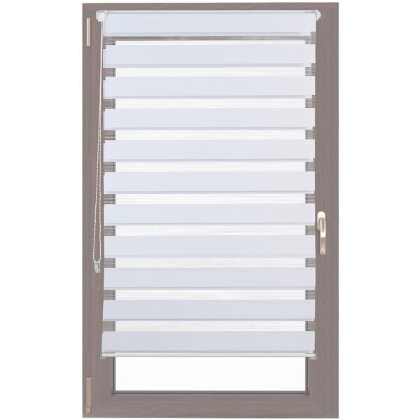 relaxdays Doppelrollo Klemmfix ohne bohren 80 x 156 cm weiß weiß