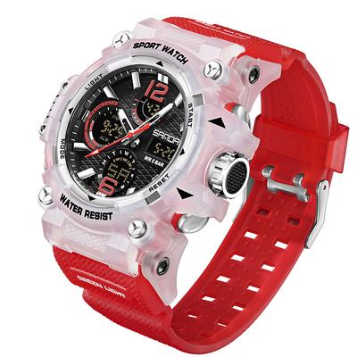 Fashion SANDA New 6276 Student Electronic Watch Alarm Clock Multifunctional Dual Display Waterproof LED Men's Electronic Watch