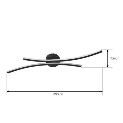 LED Deckenlampe Ravion Lindby, schwarz, für Wohn- / Esszimmer, Aluminium, Modern, LED Deckenleuchte Image
