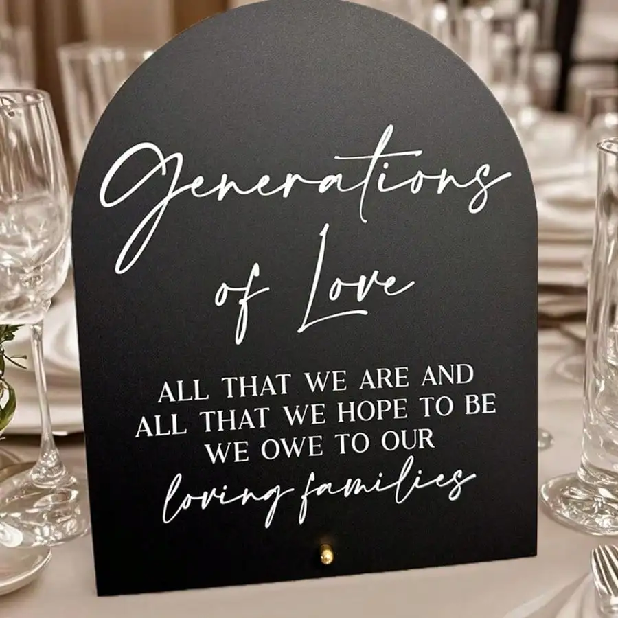 Acrylschild der Generationen der Liebe, Generationen der Liebe, Hochzeitsschild der Generationen der Liebe, Schild der Hochzeitsgenerationen Image