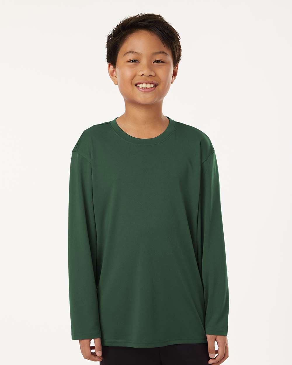 AllPro 48400Y Youth Pro-Lock Performance Long Sleeve T-Shirt in Forest Green size XL | Polyester