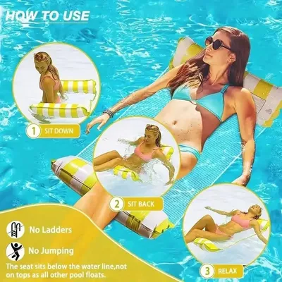 1PC Inflatable Float Hammock floaties for adults Perfect for Poolside Lounging This Summer Water Play Accessories