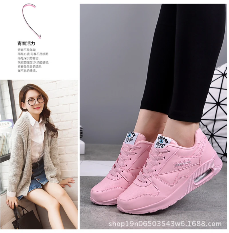 Autumn Winter Women's Shoes Air Cushion Shoes Women's Sports Running Students Single Shoes Travel Shoes Flat Shoes Fashionable