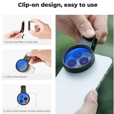 52mm CPL Filter Phone Camera Lens With Clip Clip-on Polarizer Filter Lens Clip for iPhone Smartphones Universal CPL Filter Phone