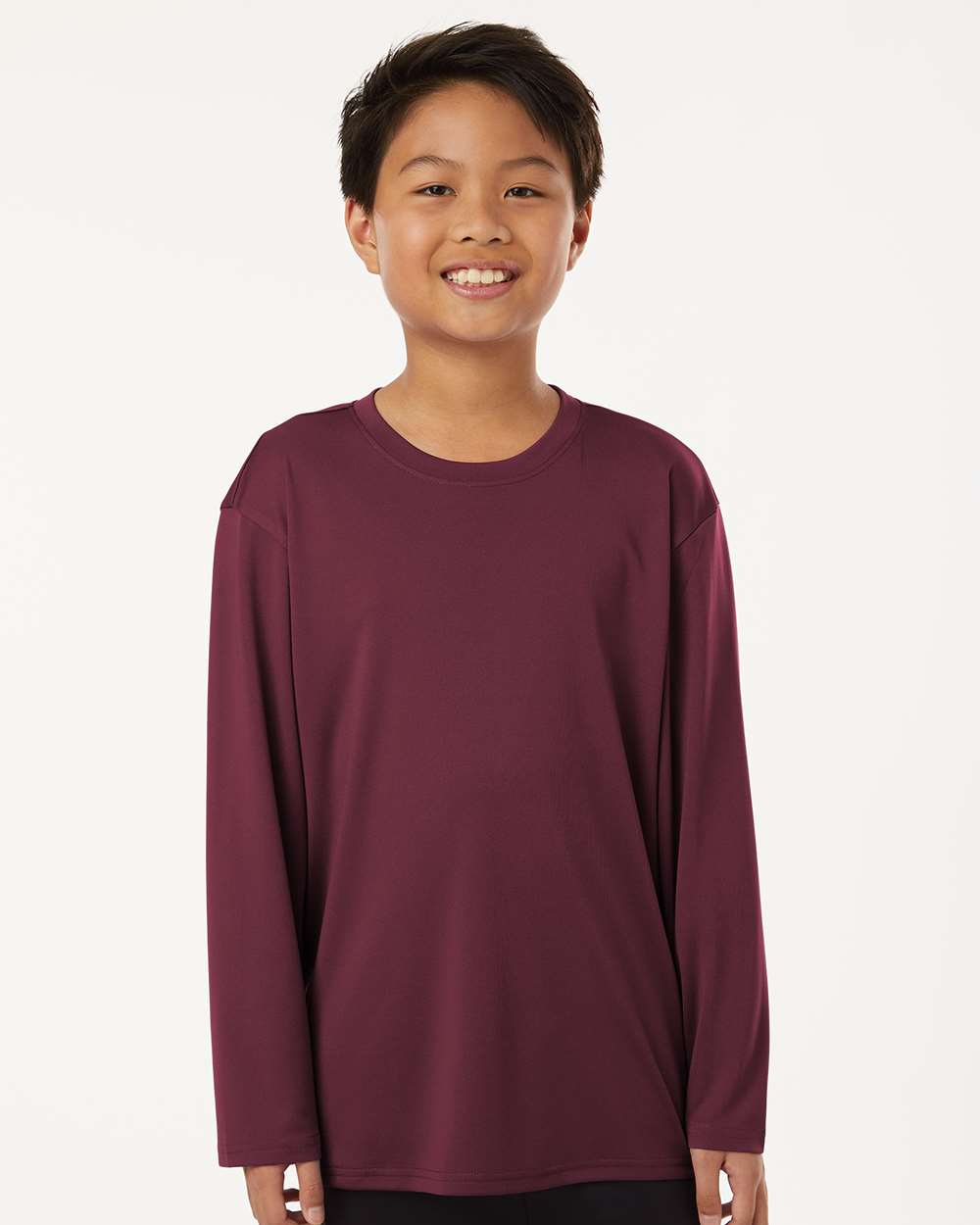 AllPro 48400Y Youth Pro-Lock Performance Long Sleeve T-Shirt in Maroon size XL | Polyester
