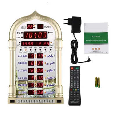 HA-4008 Wandkalender Moschee Digitale Islamische Uhr Muslim Geschenk Alarm Azan Gebet Digitaluhr EU 110-240V