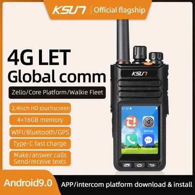 Long Range Walkie Talkie POC Network 4G LTE Wifi Radio Blue-tooth KSUN ZL65 Android 9.0 Two Way Radio Unlimited Distance Global